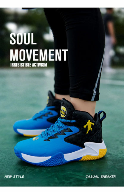 Children Sports Shoes Waterproof Low-top Sneakers Kids Basketball Shoes Boys Lace-up Non-slip Shoes for Running Durable Sneakers