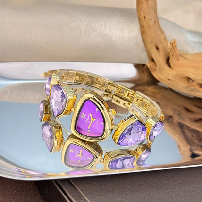 New color scheme irregular design big diamond watch light luxury niche watch color fashion high sense foreign trade wholesale
