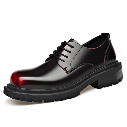 British Thick-soled Formal Leather Shoes Men Spring Autumn Lace Designer Platform Shoes Male Fashion Business Casual Shoe Man