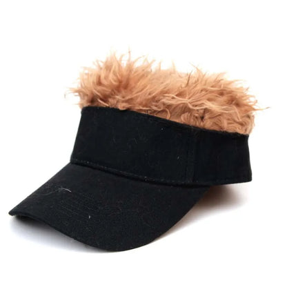 New Unisex Casual Camouflage Visor Hat Men Women Adjustable Sun Sunshade Hip Hop Baseball Cap With Spiked Hairs Wigs Casquatte