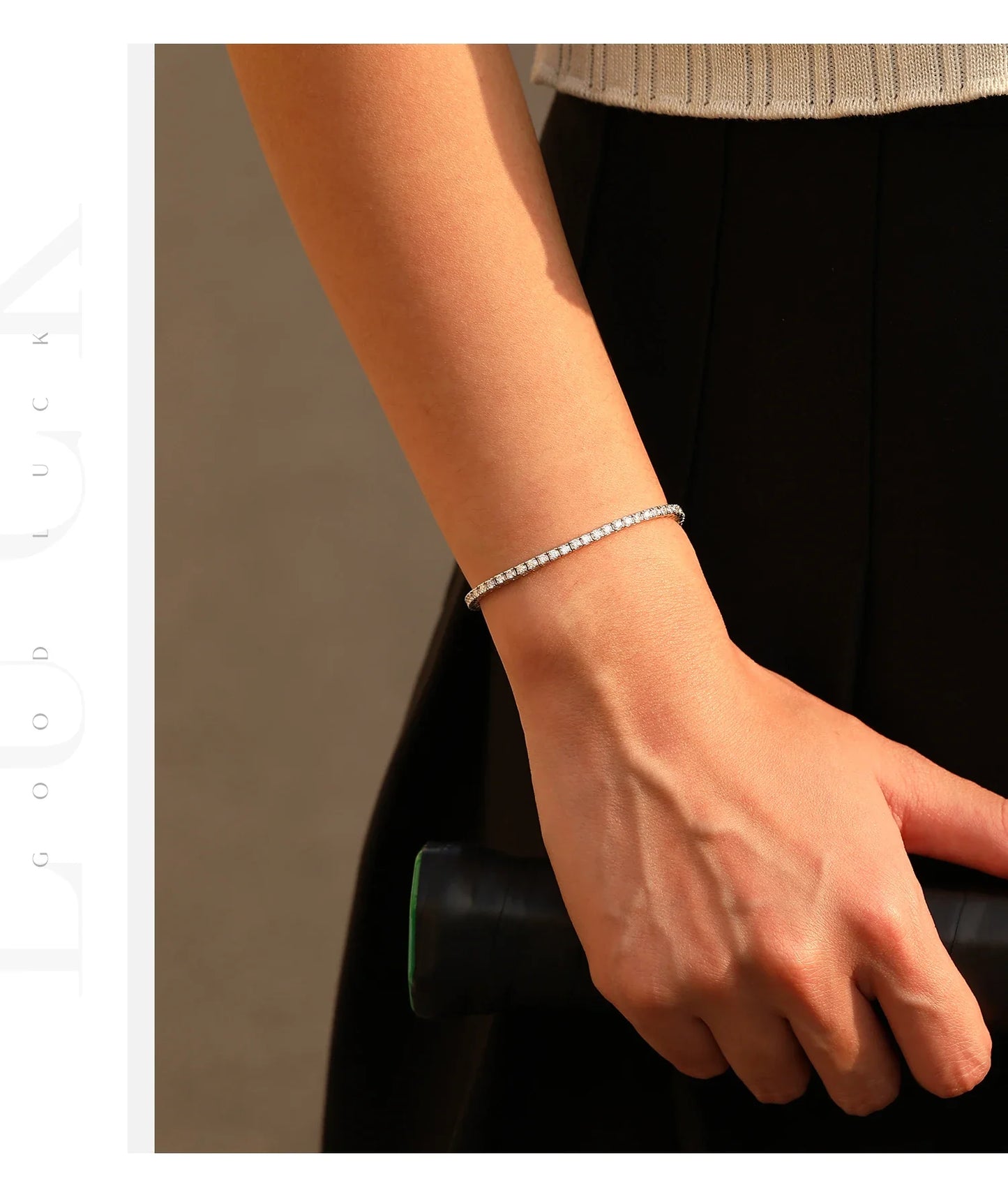 D Color VVS1 Moissanite Tennis Bracelet 925 Sterling Silver Single Classic Bracelets With Box for Women Man Fine Jewelry