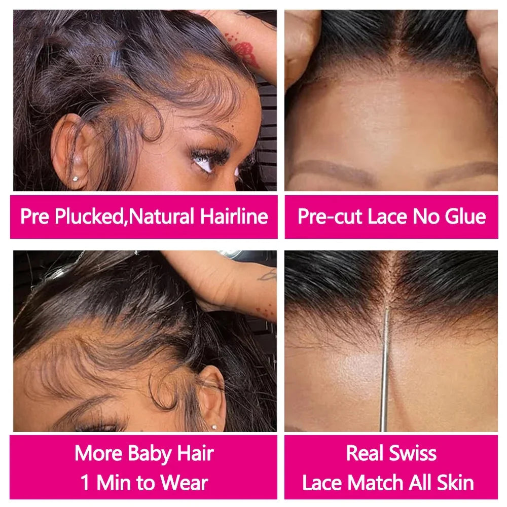 Water Wave Lace Front Wigs Glueless Wig Human Hair Ready To Wear Wigs Brazilian Lace Frontal Human Hair Wigs Pre Cut For Women