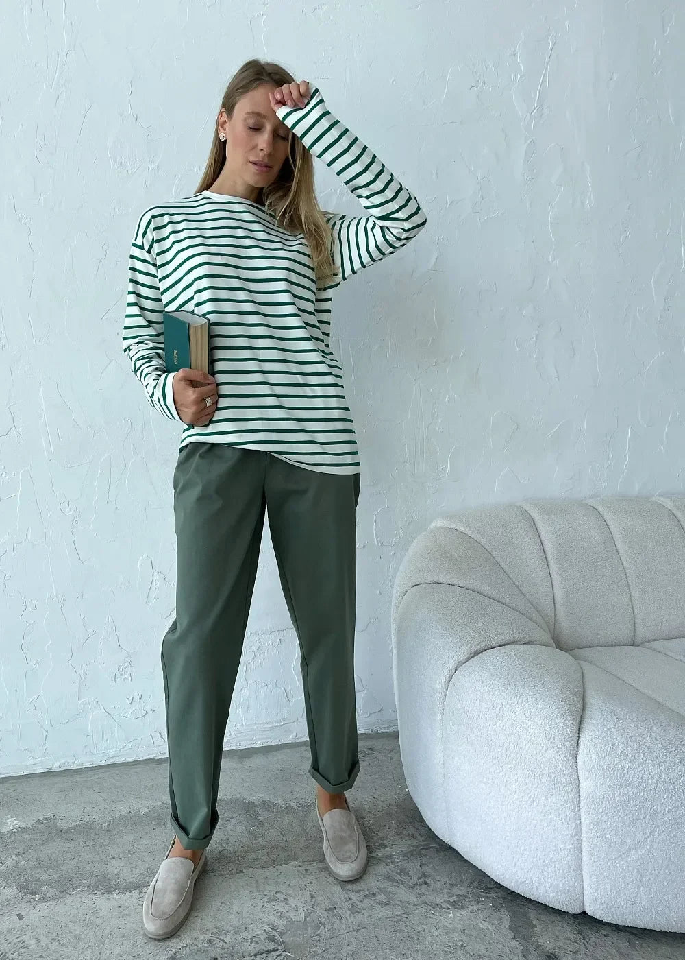 2025 Summer Long Sleeve Striped T-Shirts Women Basic Casual Tops Female Cozy Loose Cotton Tees Harajuku T Shirt New