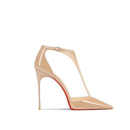 New summer style slim heeled beige high heels for women with pointed fashion, versatile with qipao