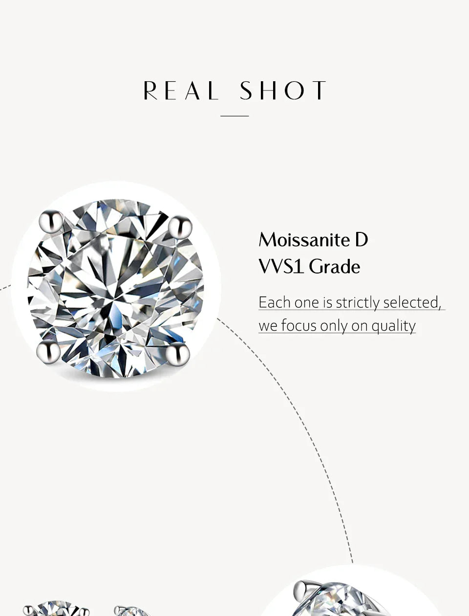 2 Carat 8.0mm D Color Moissanite Stud Earrings For Women Top Quality 100% 925 Sterling Silver Sparkling Wedding Jewelry