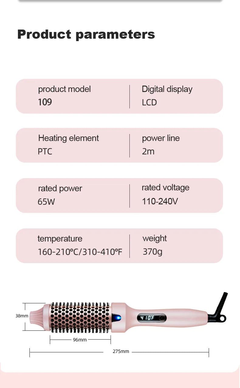 2-in-1 Fluffy Hair Straightening Comb Curling Iron for Inner Buckle & Bangs Styling Versatile Hair Straightener And Curler