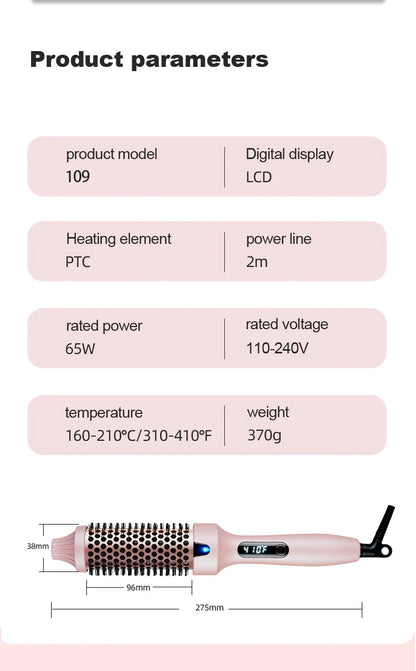 2-in-1 Fluffy Hair Straightening Comb Curling Iron for Inner Buckle & Bangs Styling Versatile Hair Straightener And Curler