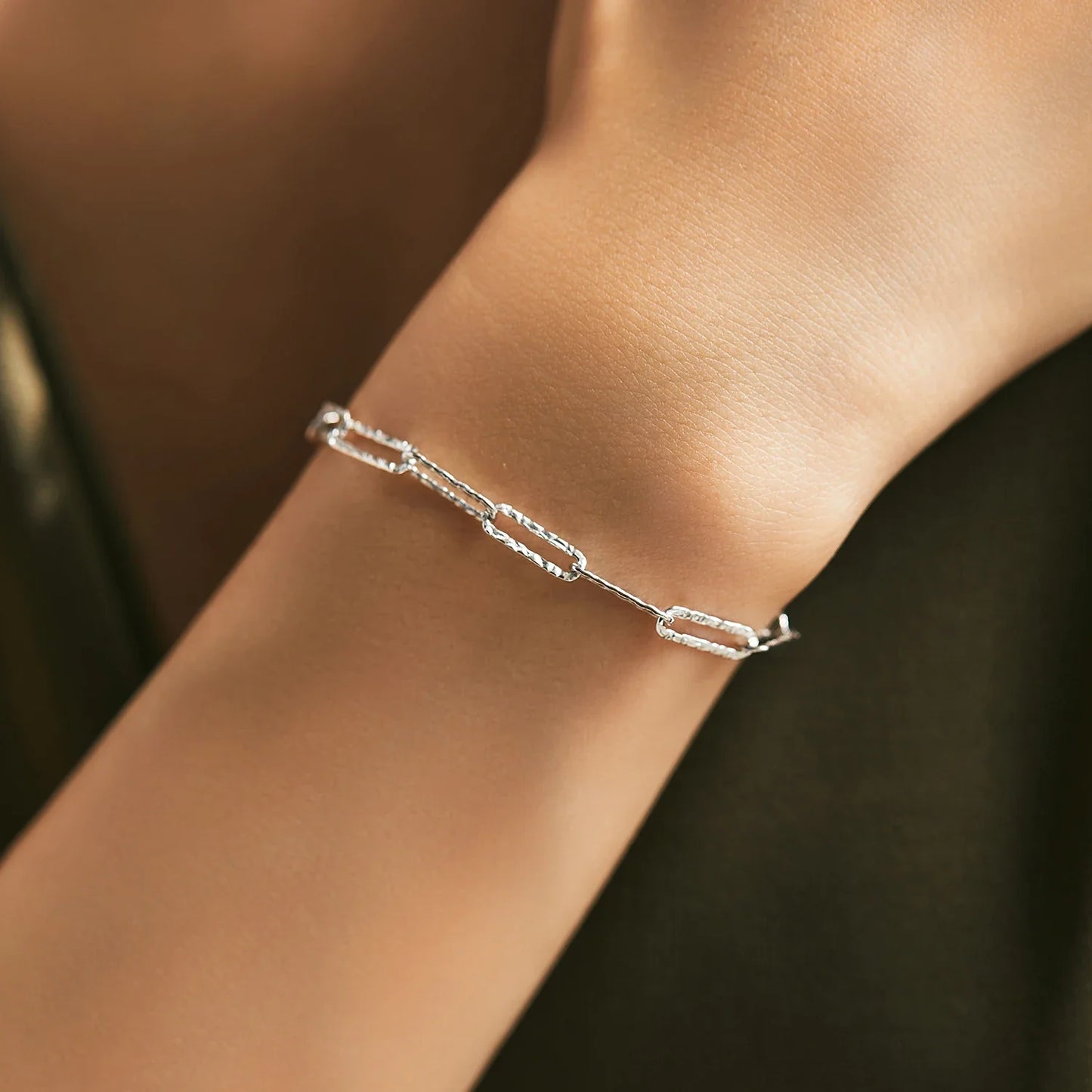 Real 925 Sterling Silver Irregular Wavy Lock Chain Bracelets Trendy Stackable DIY Jewelry For Women Female Accessories