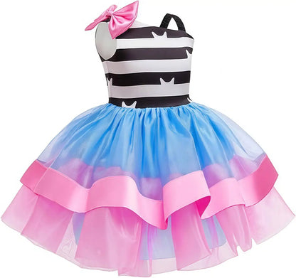 Dress For Girls Cartoon Dollhouse Themed Party Dress Elegant Children Birthday Outfit Kids Summer Casual Clothes