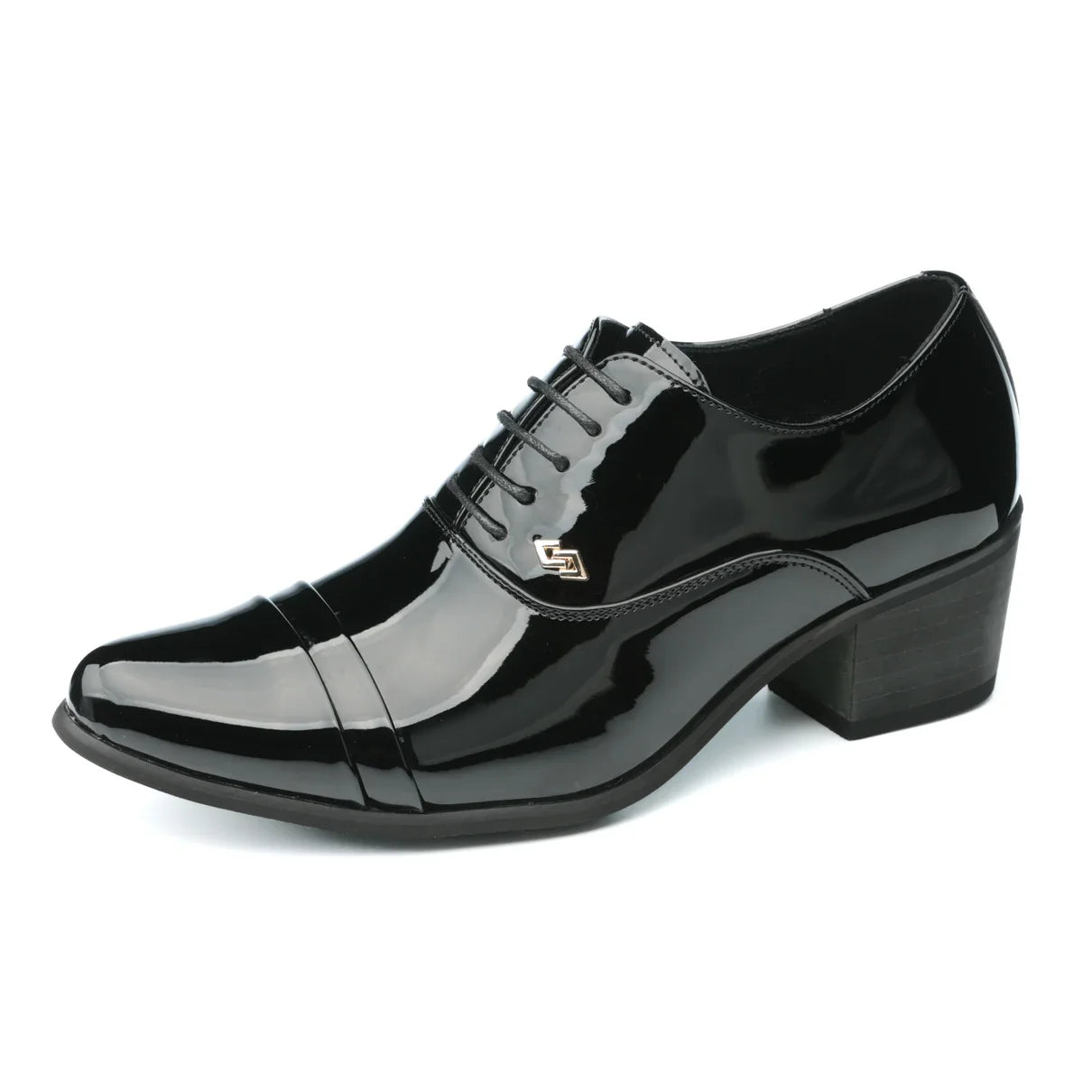Premium leather men shoes slip on loafers European brand business casual wedding party plaid design height increasing