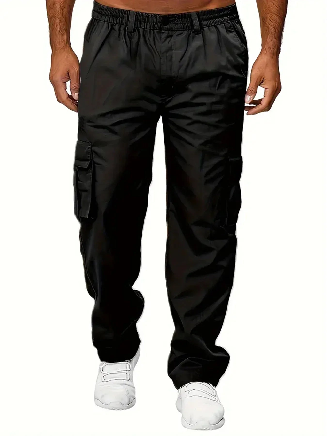 Men's Cargo Pants Sweatpants Outdoor Loose Straight Long Trousers Summer Casual Multi-Pocket Durable Workwear Male Trousers