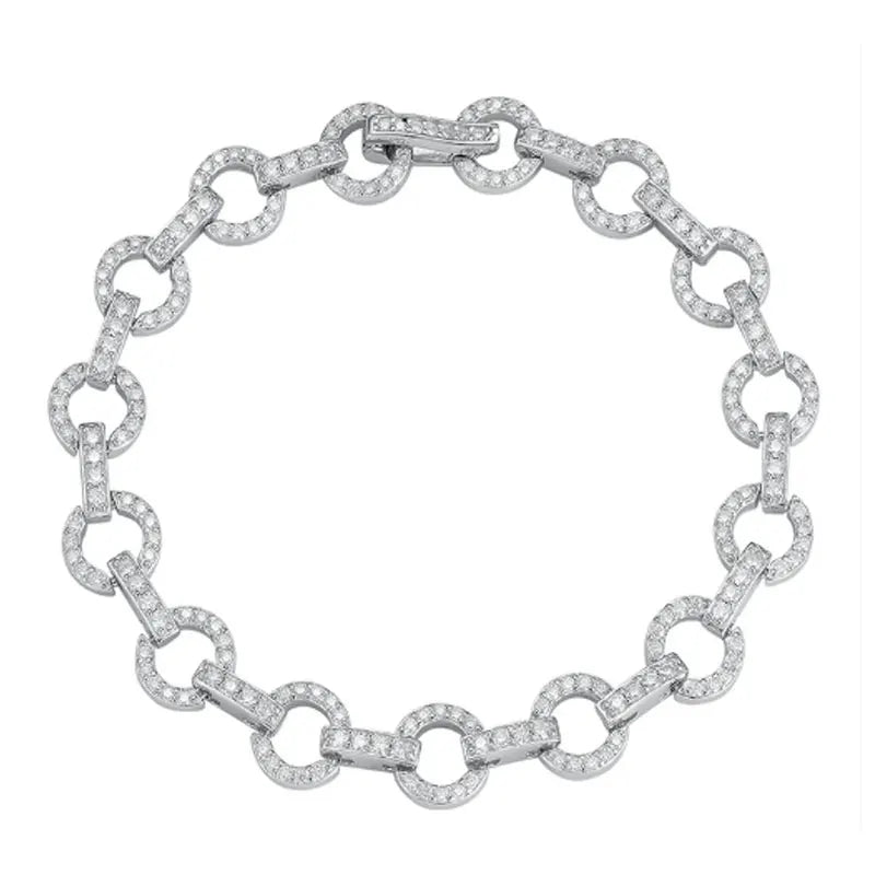 6.3 - 8.1ct Moissanite Tennis Bracelets for Women Men D VVS1 Lab Grow Diamond s925 Sterling Silver Plated 18k Bracelet