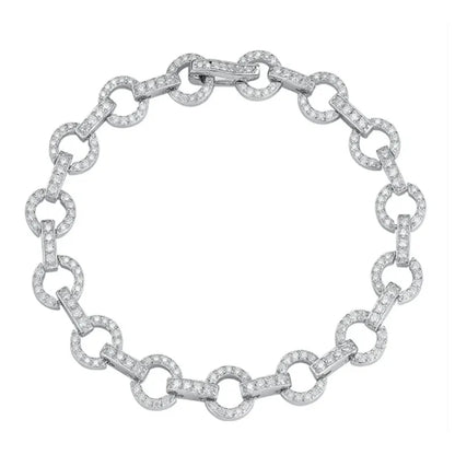 6.3 - 8.1ct Moissanite Tennis Bracelets for Women Men D VVS1 Lab Grow Diamond s925 Sterling Silver Plated 18k Bracelet