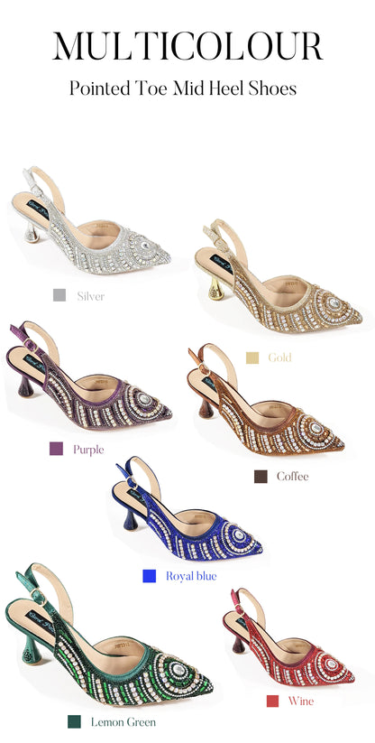 Elegant Nigerian Women's Royal Blue Only Shoes or with Rhinestone Handbag Set - Italian Design for Weddings