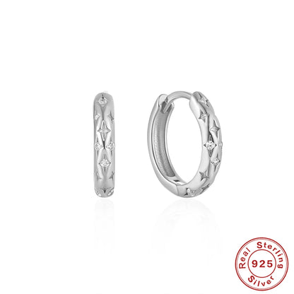925 Sterling Silver Glossy Hoop Earrings Gold Color Tiny Cartilage Piercing Small Huggie Earring Fine Jewelry Accessories