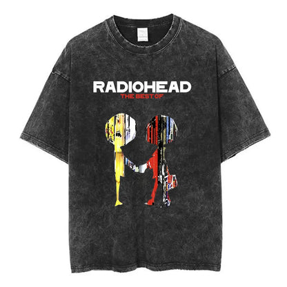 Rock Band Washed Cotton T Shirt Men Women Hip Hop Music Tee Fashion Short Sleeve Tshirt Summer Oversized T-shirts Tops