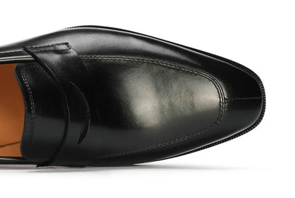 Mens Penny Loafers Elegant Wedding Party Full Grain Leather Casual Dress Shoes Brown Black Business Formal Shoes Moccasins