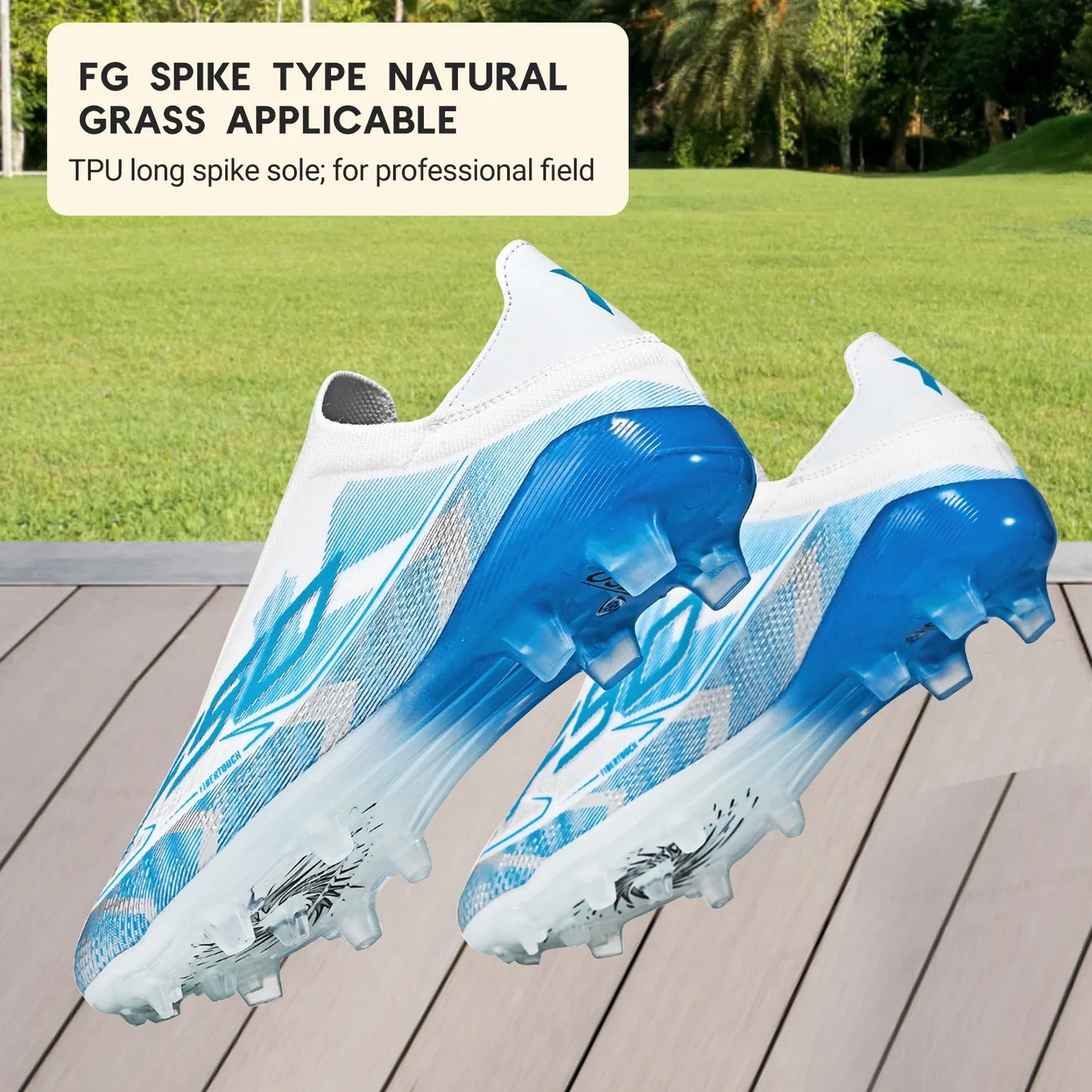 Classic Style AG FG football shoes PU Fabric Ventilated Upper TPU Wearproof Outsole Unisex Kids Outdoor Football Shoes