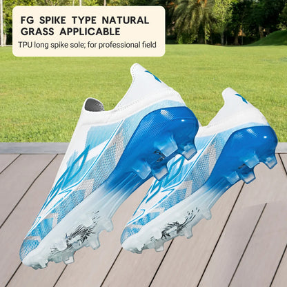 Classic Style AG FG football shoes PU Fabric Ventilated Upper TPU Wearproof Outsole Unisex Kids Outdoor Football Shoes