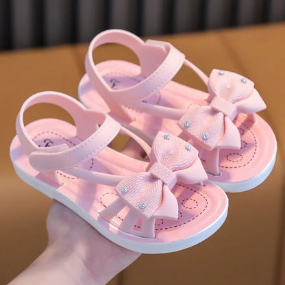 Girls Sandals 2025 Summer New Middle and Big Children's Soft Bottom Princess Breathable Children's Beach Sandals 2-10 Years Old