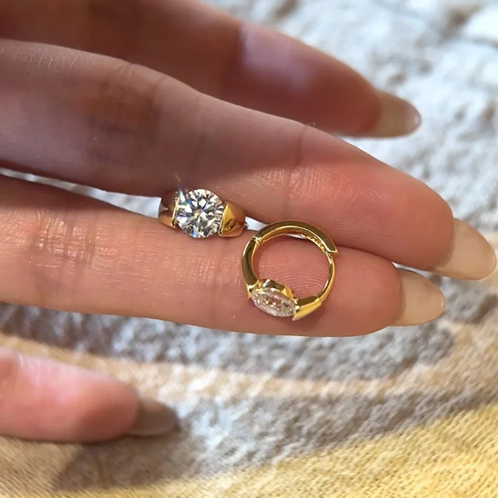2carat 8mm D color VVS1 Real Moissanite Hoop earrings for Women s925 Silver sparkling Diamond ear buckle luxury Jewelry With GRA