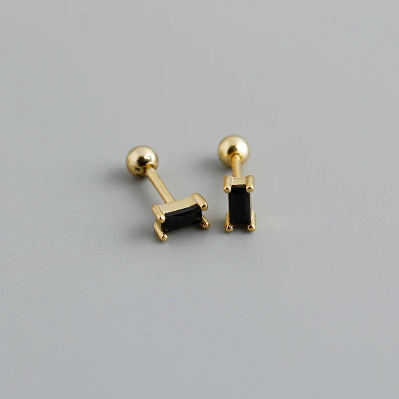 925 Sterling Silver Fashion Korean Petal Screw Bead Stud Earrings for Women Charm Ear Bone Piercing Jewelry Accessories