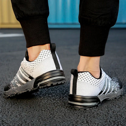Men's and women's flying mesh surface spring summer breathable casual sports shoes flat vulcanized couple running big size48