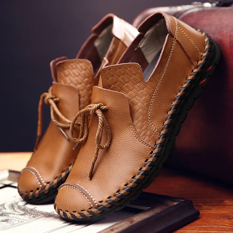 Spring Handmade Leather Men Shoes Casual Sneakers Slip On Loafers Men Driving Soft Leather Shoes Men Hot Sale Zapatillas Hombre
