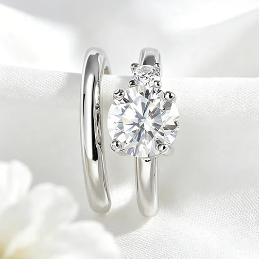 0.5ct Excellent Cut Moissanite Clip Earrings for Women Shine Double-layered Ear Clips Fine Jewelry S925 Sterling Silver