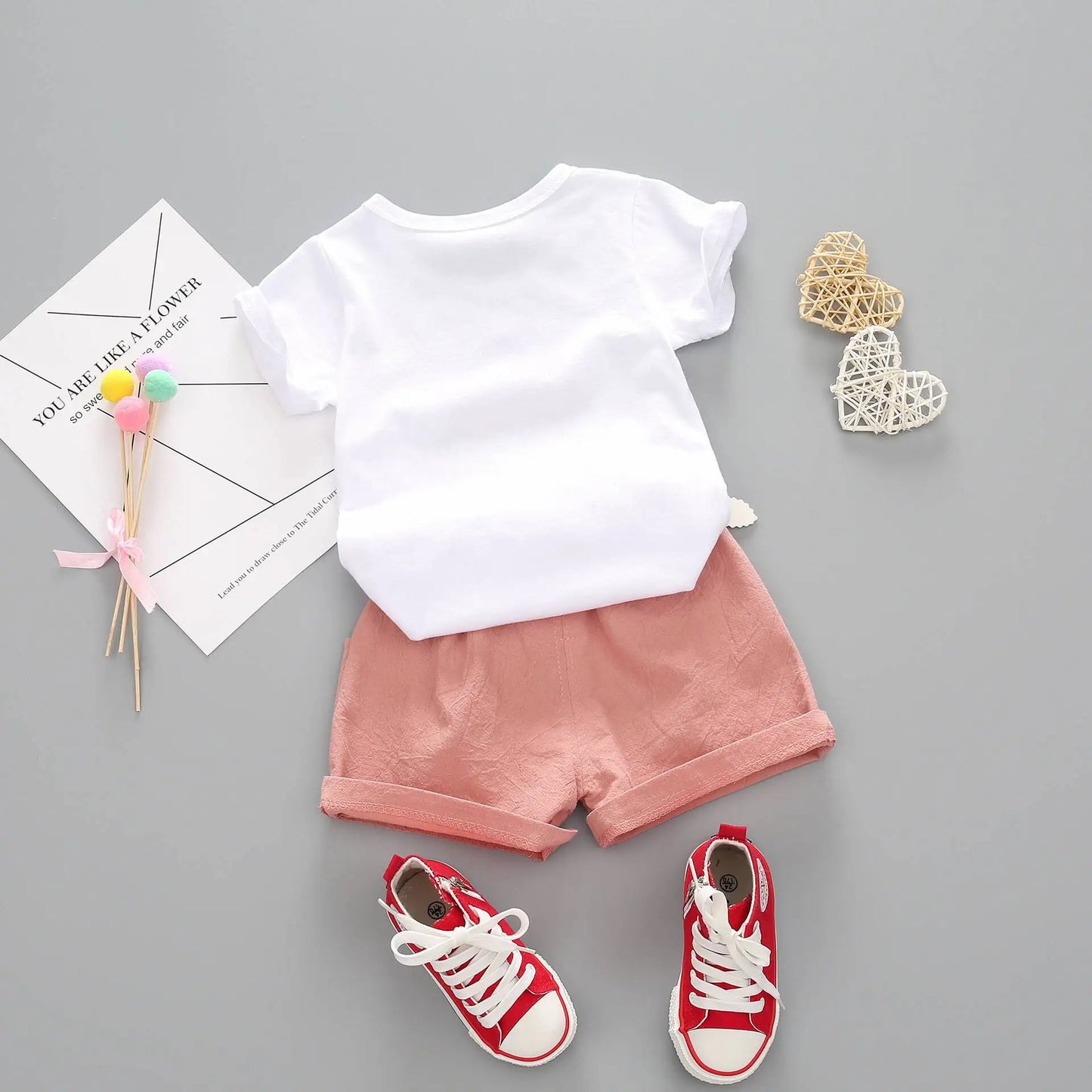summer girls clothing set 2pcs tracksuit children cotton suit kids cartoon outfits short sleeve baby girls clothes sets