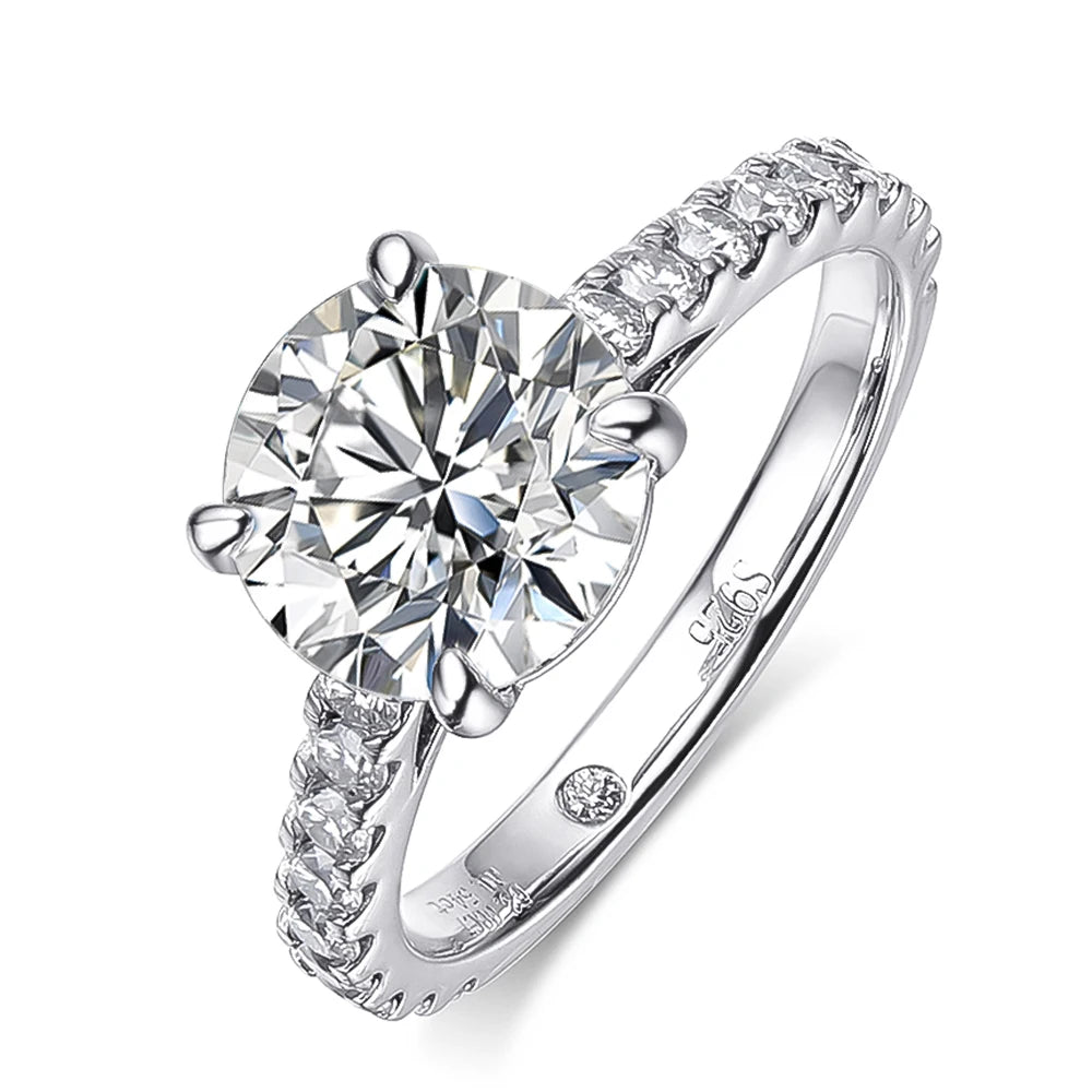 5.28ct All Moissanite Rings Set Women Gift Sparkling Lab Diamond Wedding Rings S925 Sterling Silver Plated 18K Jewelry