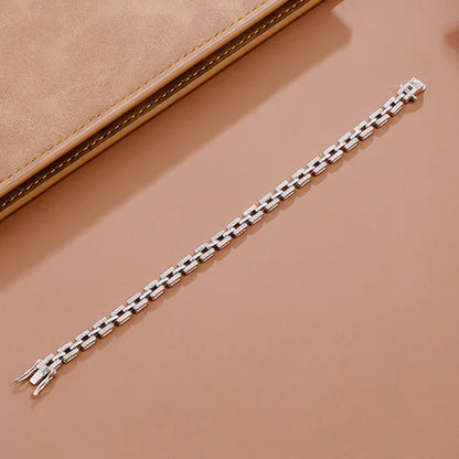 Luxury Designer Tank Chain Moissanite Bracelet for Women Party Wedding Fine Jewelry S925 Sterling Silver Diamond Bracelets