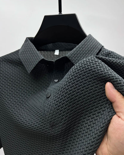 Upto EUR Sizes Tall Man Brand Top-Quality Men's Golf Shirt Lop-up Hollow Short-sleeved Polo Shirt SummerIce Silk Breathable Tee