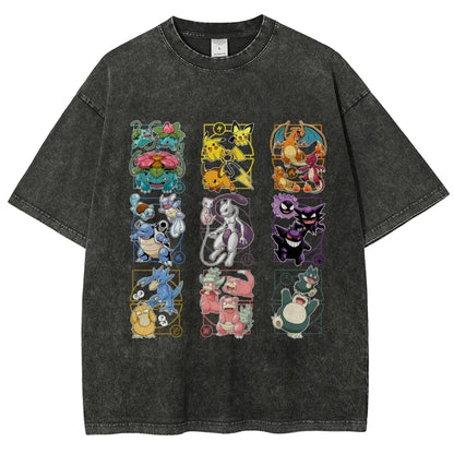 Washed Retro Short Sleeve T-Shirt Casual Summer Wear Men's Comfortable Short Sleeve Half Sleeve Sports Popular Top