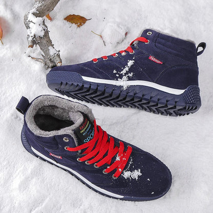 New Winter Sneakers for Men, Velvet Warm High-Top Cotton Shoes, Korean Style Casual Snow Boots, Boots, Men's Shoes, Autum Skateboard Shoes