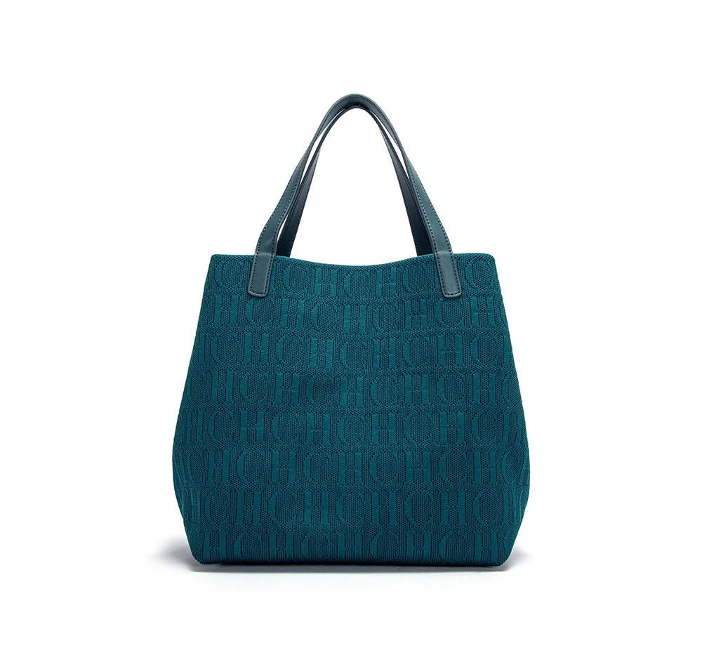 High Quality Craft Large Capacity Handbag Ladies Shoulder Bag Fashion Classic New Pure Color Outer Pocket Ladies Handbag