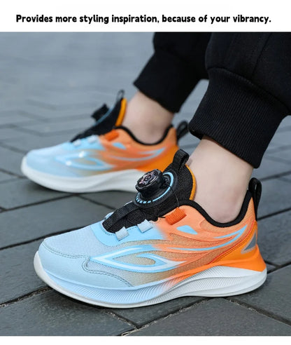 School training boys basketball shoes cushion non-slip tennis shoes mesh bounce sneakers choose buttons children's casual shoes