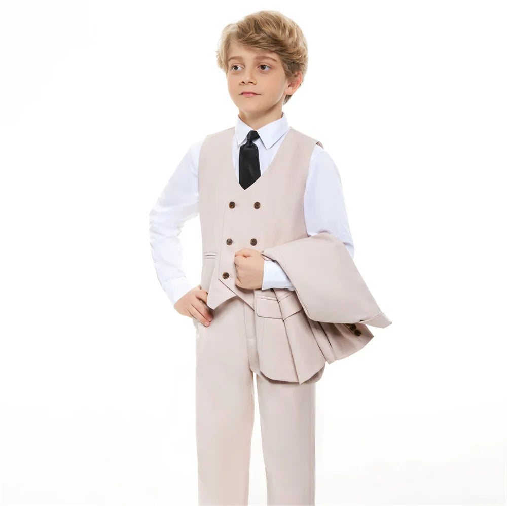 Fashionable Boy Christmas Party Suit Trendy Kids Holiday Formal Outfit For Children Winter Celebration Attire