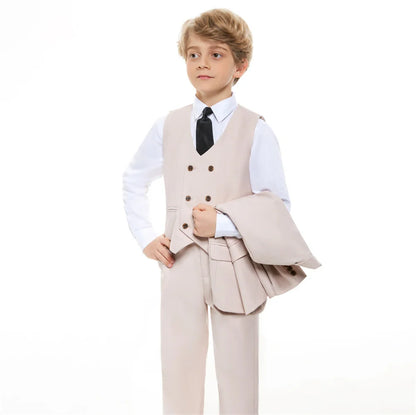 Fashionable Boy Christmas Party Suit Trendy Kids Holiday Formal Outfit For Children Winter Celebration Attire