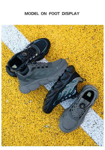 Rotating Button Tactical Boots Men Reflective Steel Toe Shoes Indestructible Work Sneakers Protective Safety Boots Size 47 48