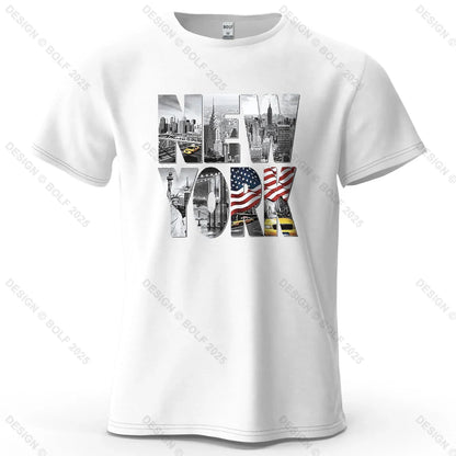 New York City Printed Men's T-Shirt 100% Cotton Oversized City Graphic Tees for Women Tops Tees Casual Streetwear