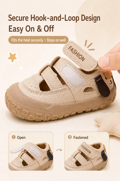 PU Leather Summer Sandals For Children Cute Dog Boy's Girl's Sandals Anti-slippery Ergonomics Barefoot Sandals For Children
