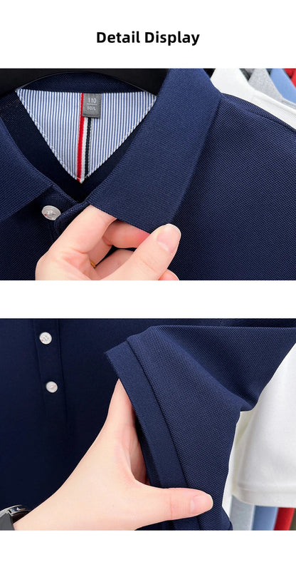High end designer brand short sleeve polo shirt men's summer breathable trend golf pony embroidery business casual Paul T-shirt