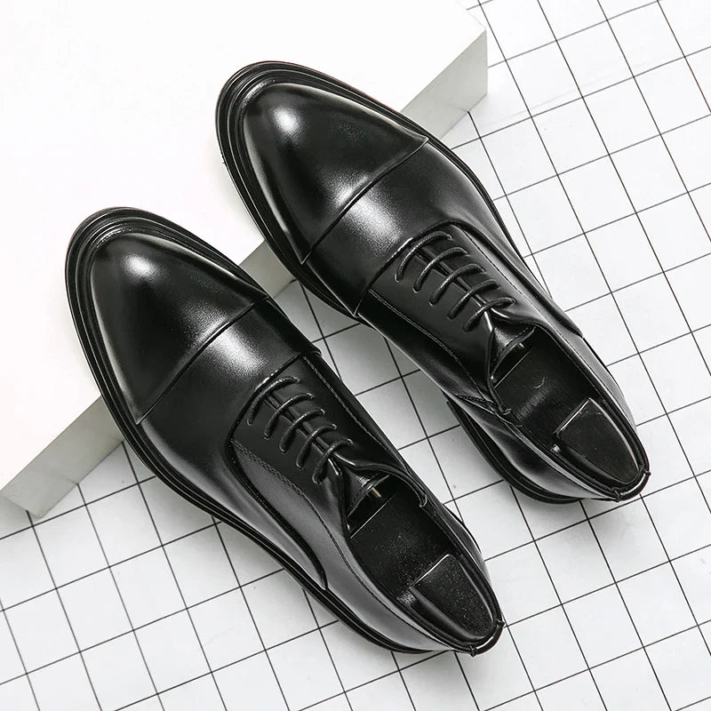 Men Genuine Leather Shoes Fashion Men Comfortable Daily Business Casual Formal Lace-up Men Dress Footwear Shoes Chaussure Homme