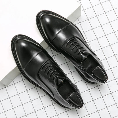 Men Genuine Leather Shoes Fashion Men Comfortable Daily Business Casual Formal Lace-up Men Dress Footwear Shoes Chaussure Homme