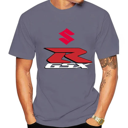 GSX-R New 100% Cotton Trendy Men T-shirt Summer Daily Outdoor Sports Party Casual Loose Comfortable Street Short-sleeve