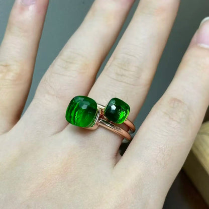 Classic and Petite Ring Set for Women Colorful Cyrstal Fashion Jewelry Gift Vanlentine's Day