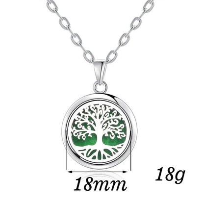 New Tree Of Life Aromatherapy Necklace Stainless Steel Essential Oil Diffuser Amulet Perfume Locket Pendant Women Jewelry Gift