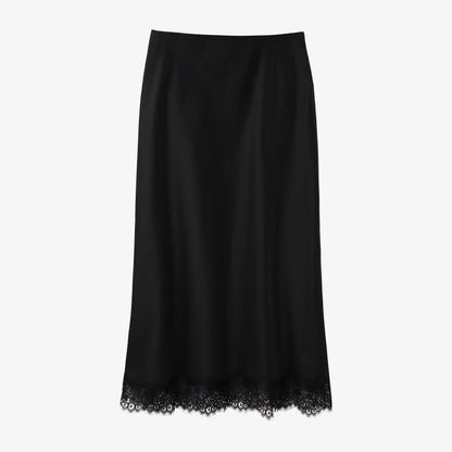 Lace slip satin dress + lace satin skirt +knitting vest + knitting cardigan collection woman dressy outfit