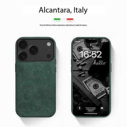 Real Italy Alcantara Magsafe Case for iPhone 17 Pro Max Air Premium Magnetic Cover Leather Cases for iPhone 16 17 Pro Max
